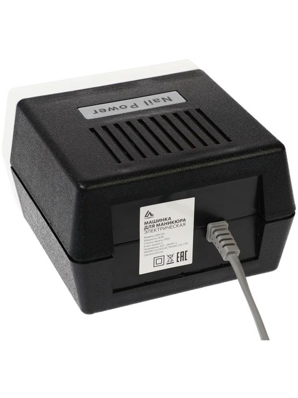 Аппарат для маникюра LuazON LMH-03, 6 насадок, 35 Вт, до 30000 об/мин, бело-чёрная