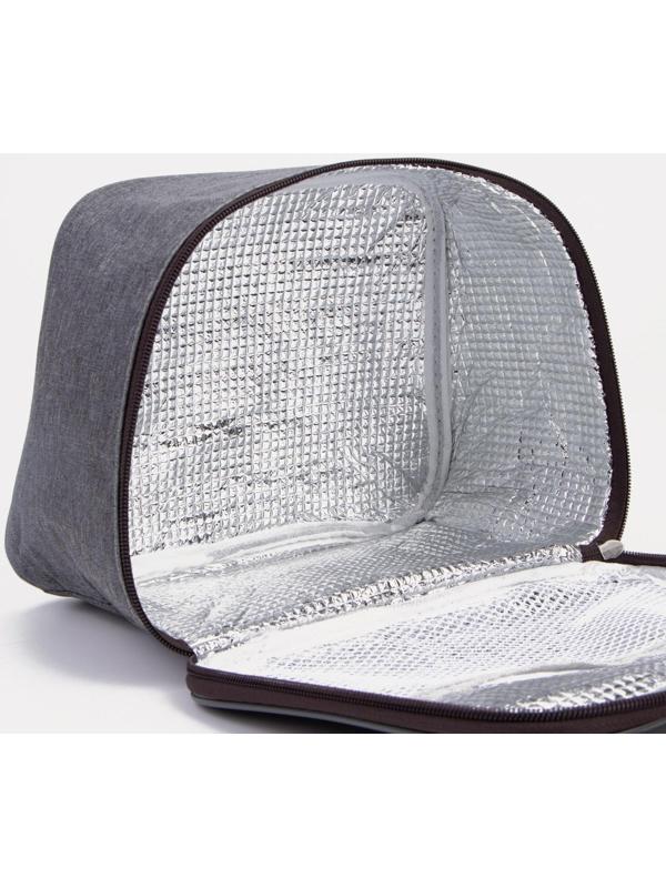 Термосумка на молнии 7 л, цвет серый