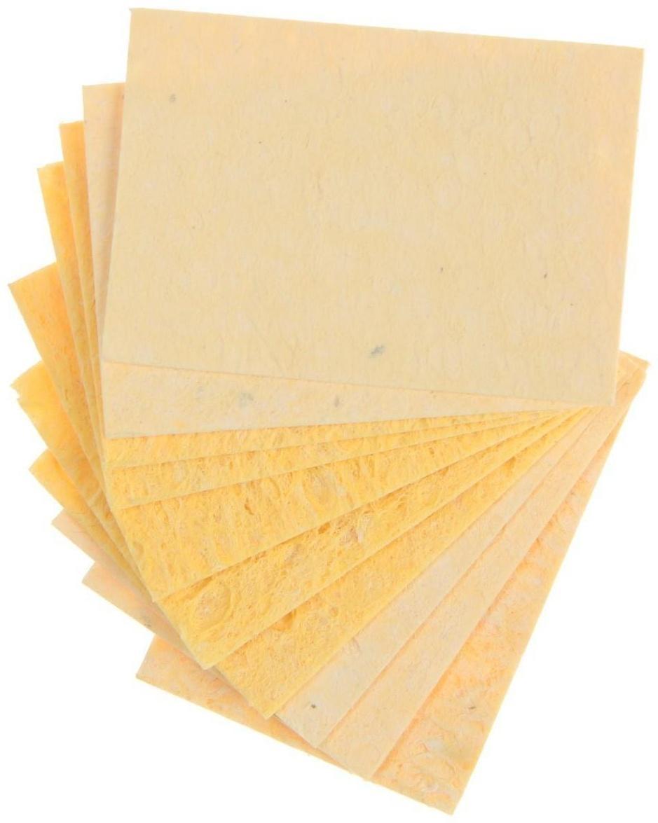 Губки для очистки жала паяльников ТУНДРА, 50 х 35 мм, 10 шт.