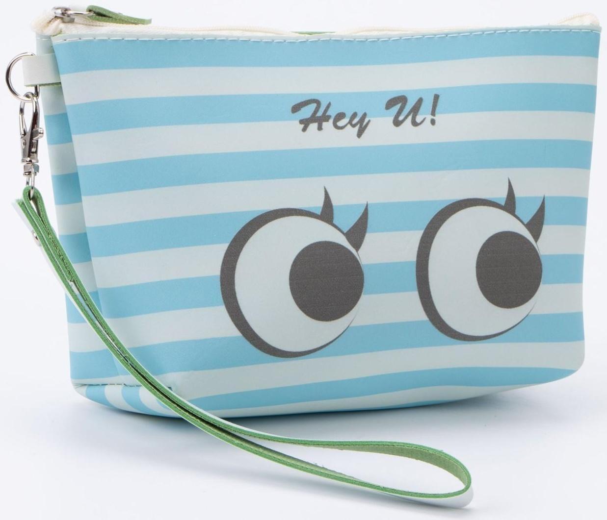 Косметичка на молнии, цвет голубой