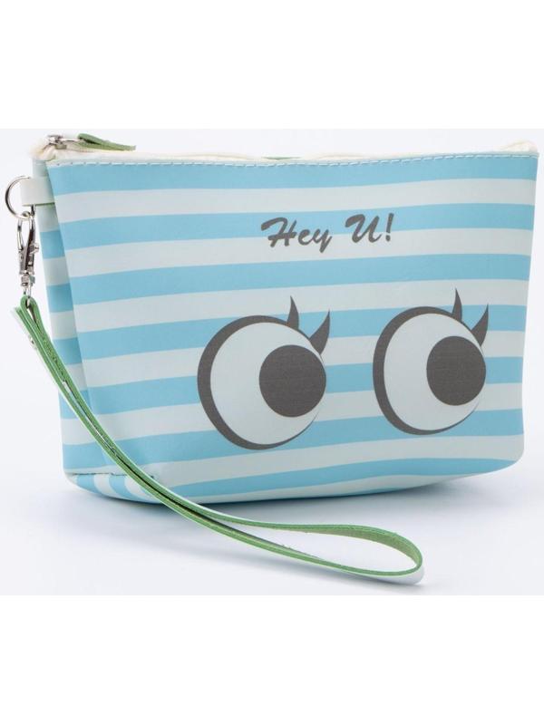 Косметичка на молнии, цвет голубой