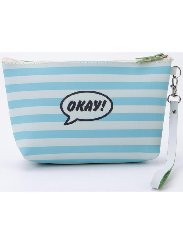 Косметичка на молнии, цвет голубой