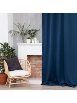 Штора портьерная Этель 145*265 см, цв.темно-синий, пл. 240 г/м2, 100 п/э