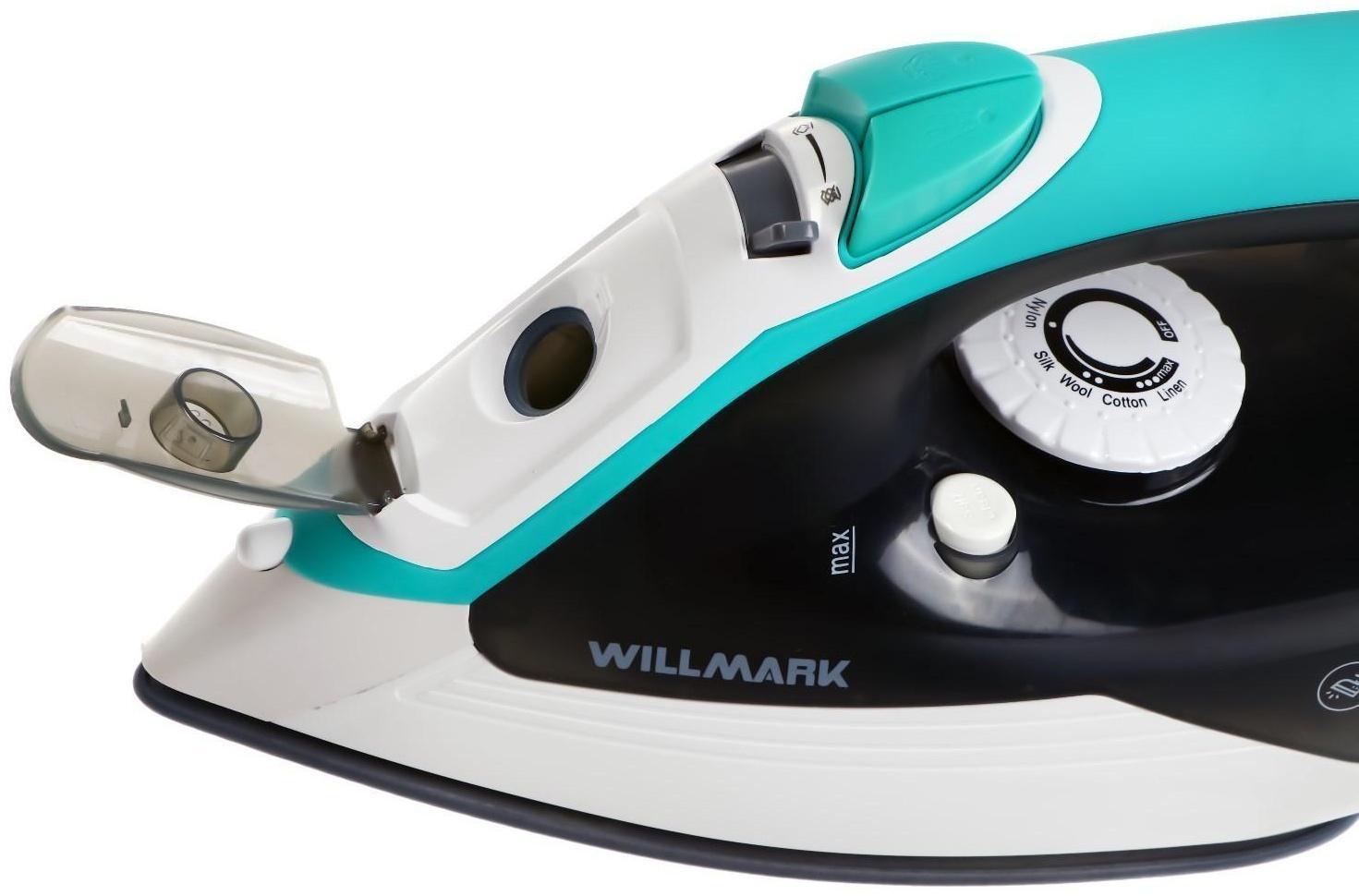 Утюг WILLMARK SI-2280CS, 2200 Вт, керамическая подошва, 250 мл, серо-зеленый