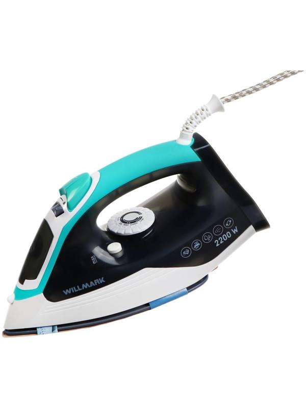 Утюг WILLMARK SI-2280CS, 2200 Вт, керамическая подошва, 250 мл, серо-зеленый