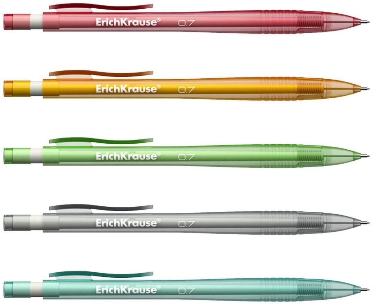 Карандаш механический НВ, 0.7 мм, ErichKrause Spring, с ластиком, МИКС