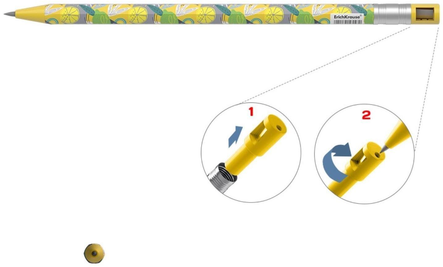 Карандаш механический НВ, 2.0 мм, ErichKrause ColorTouch Lime, с точилкой, корпус с дизайном