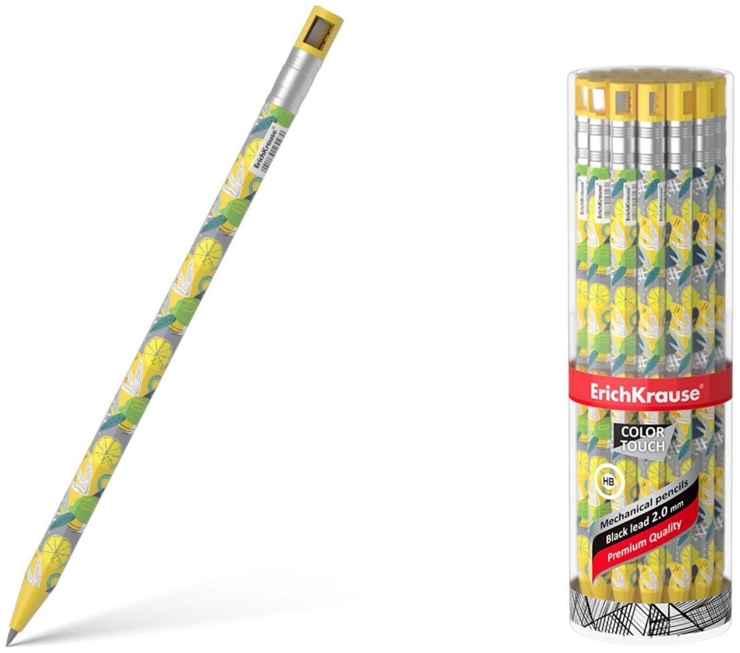 Карандаш механический НВ, 2.0 мм, ErichKrause ColorTouch Lime, с точилкой, корпус с дизайном