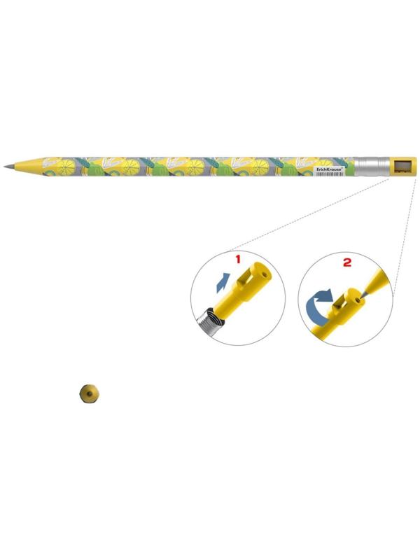 Карандаш механический НВ, 2.0 мм, ErichKrause ColorTouch Lime, с точилкой, корпус с дизайном