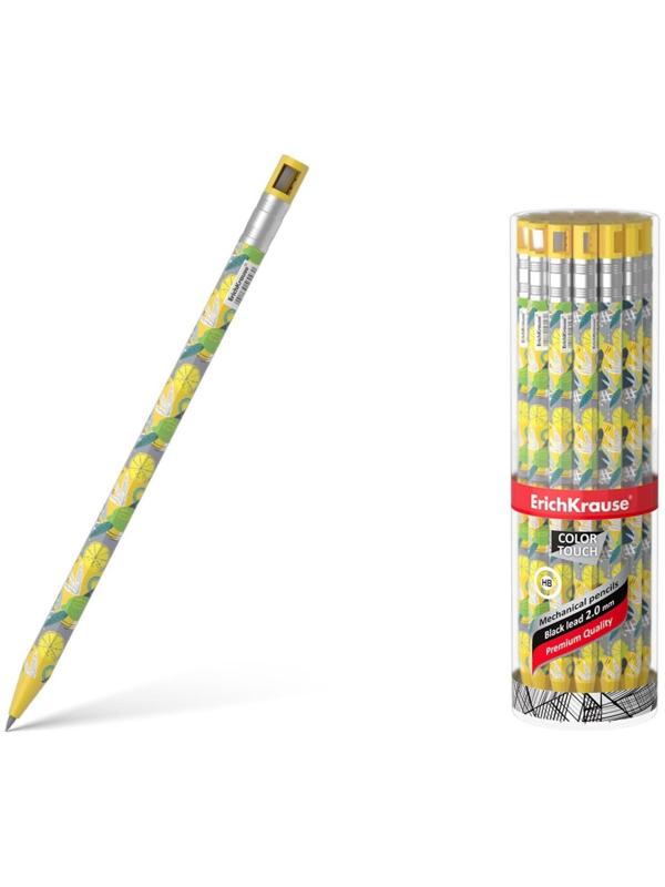 Карандаш механический НВ, 2.0 мм, ErichKrause ColorTouch Lime, с точилкой, корпус с дизайном