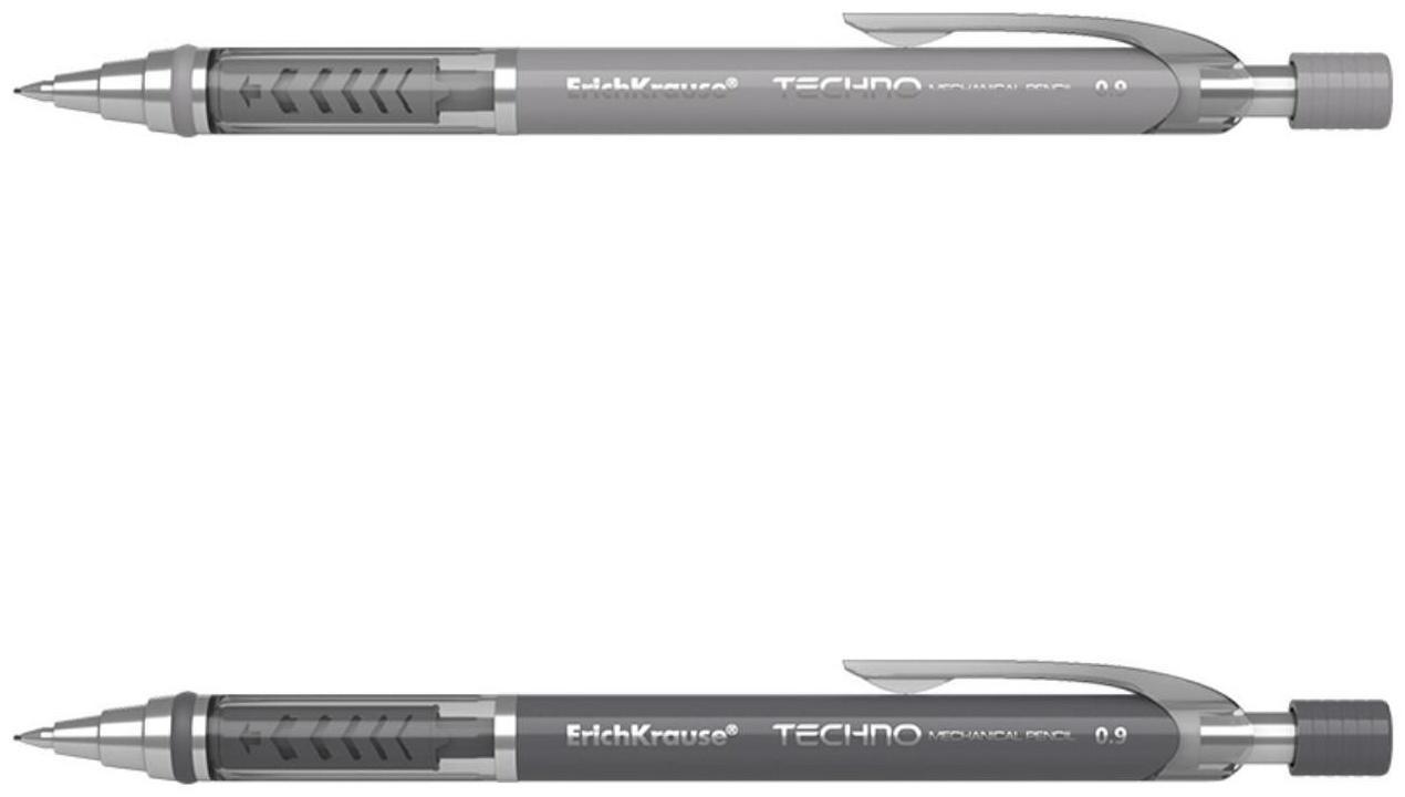 Карандаш механический НВ, 0.9 мм, ErichKrause Techno, с ластиком, МИКС