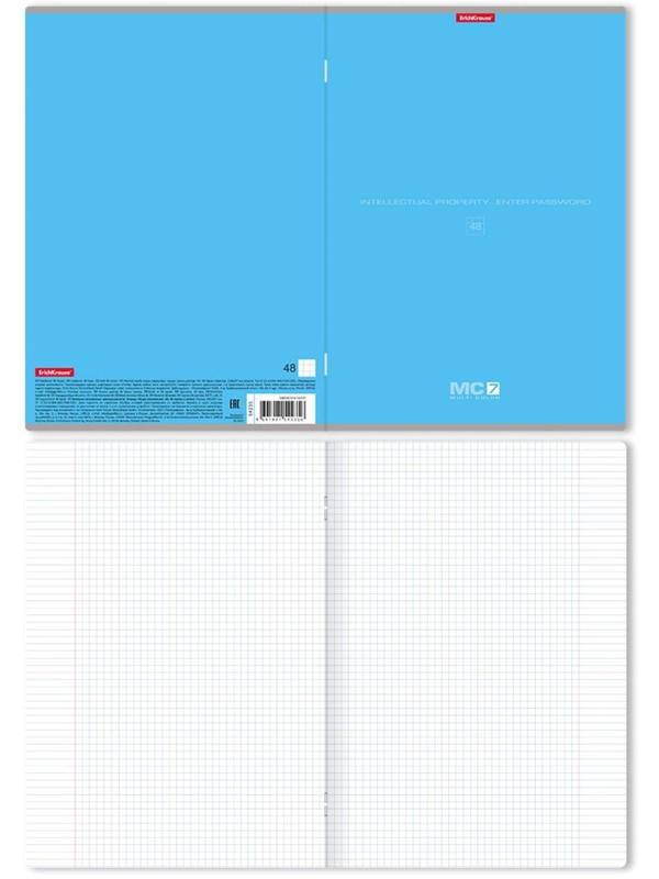 Тетрадь А4, 48 листов в клетку на скобе ErichKrause MC-7, обложка мелованный картон, блок офсет, белизна 100% / Микс 5 шт.