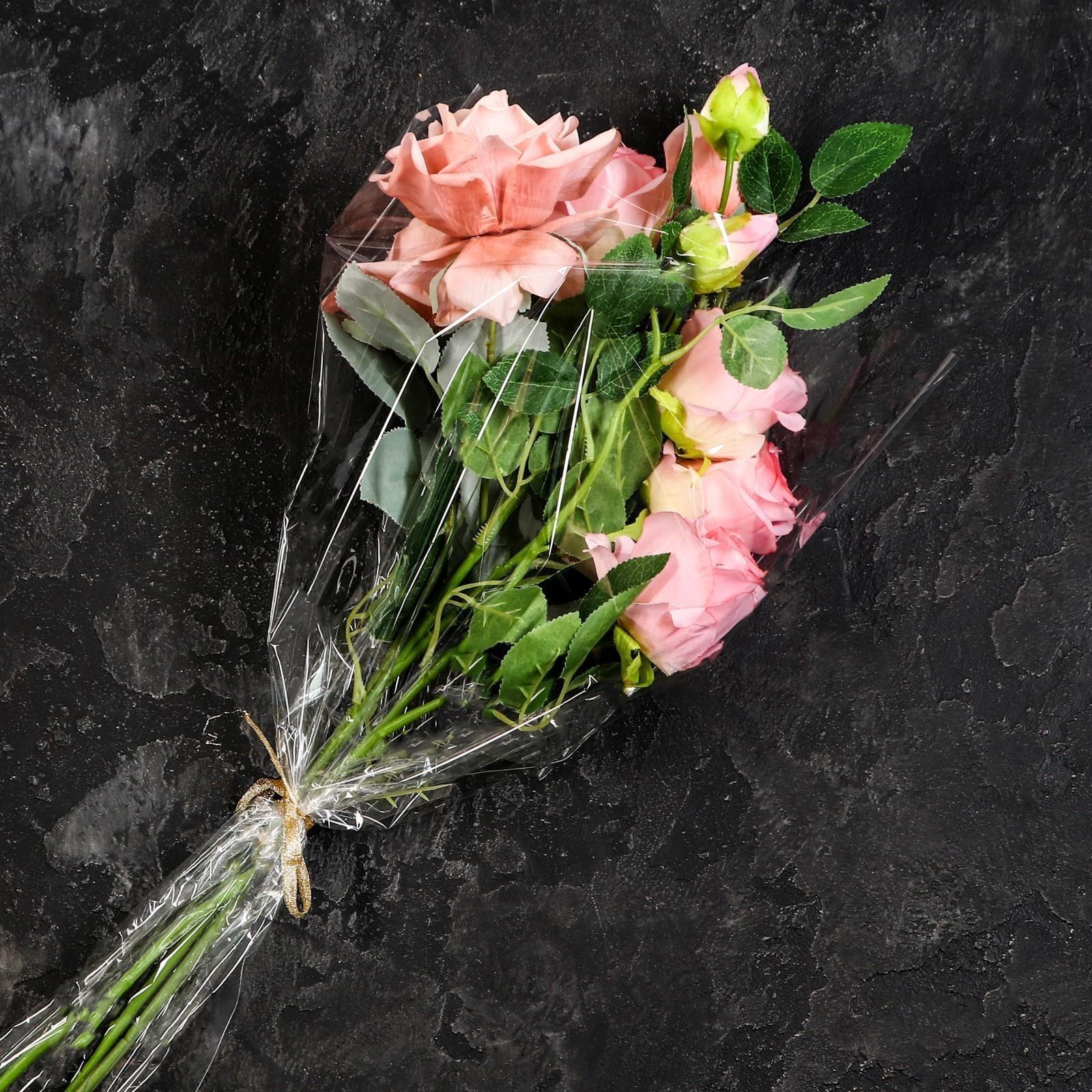 Пакет для цветов, конус, 12+45*60см, прозрачный