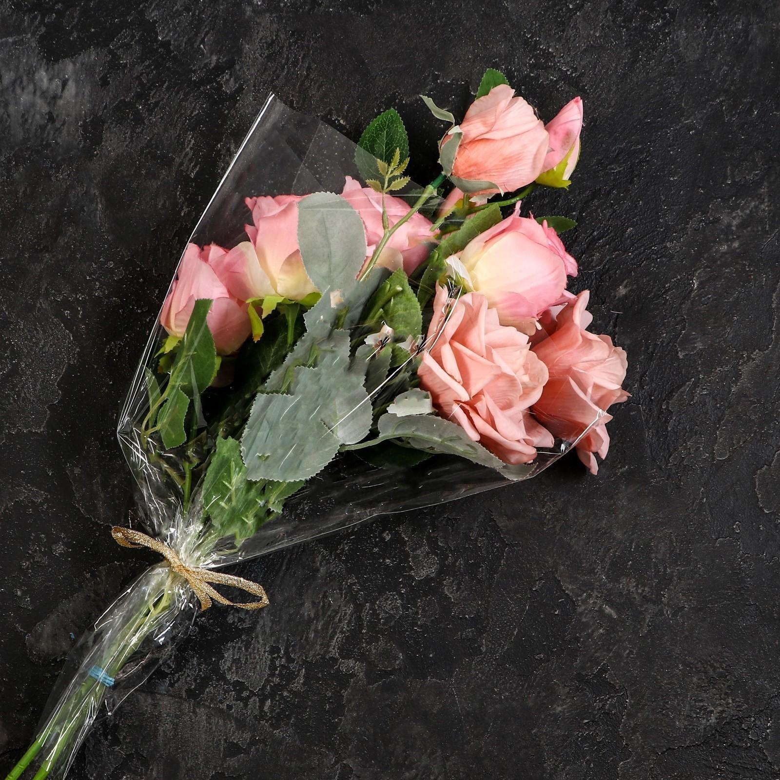 Пакет для цветов, конус, 12+35*40см, прозрачный