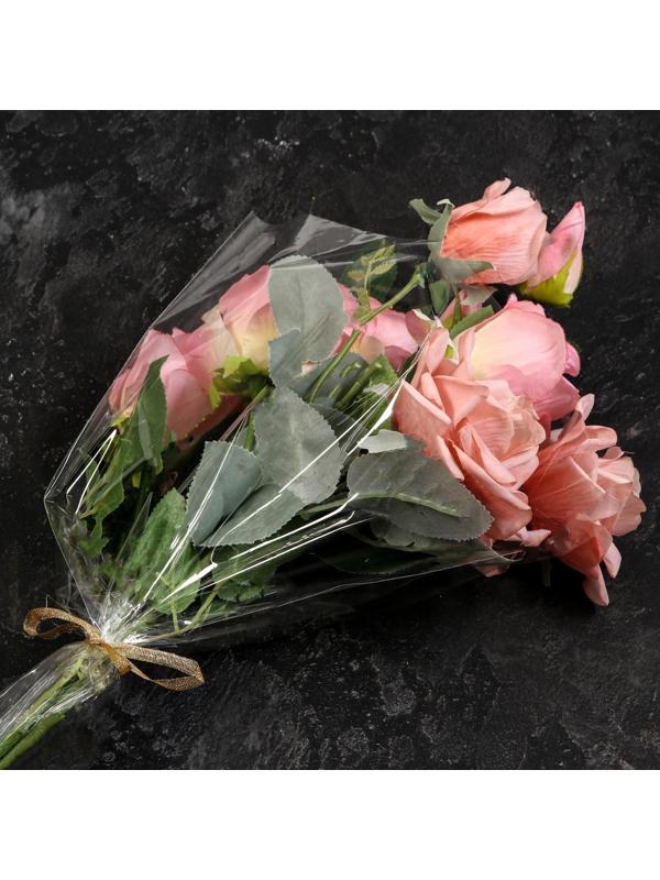 Пакет для цветов, конус, 12+35*40см, прозрачный