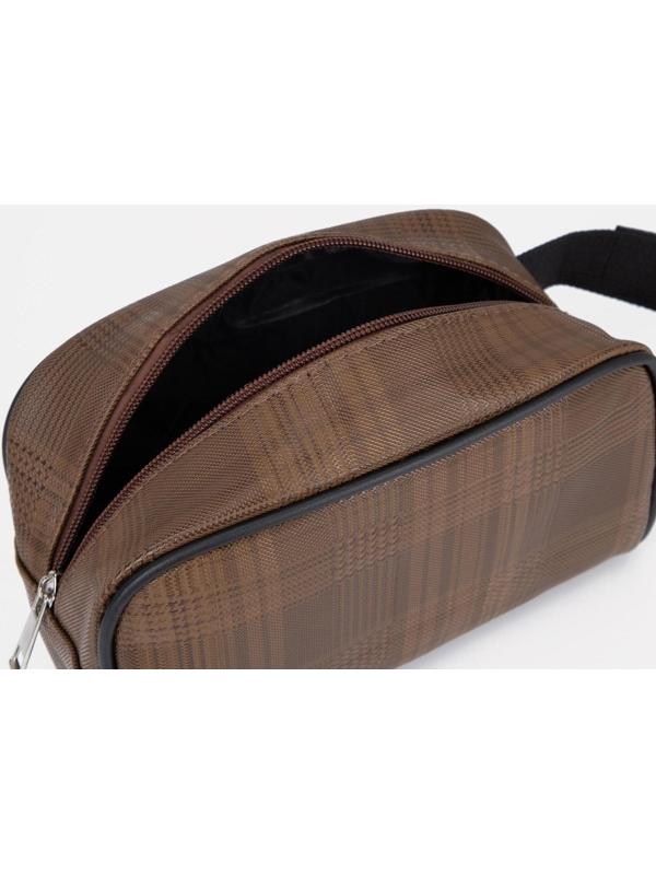 Косметичка на молнии, цвет коричневый