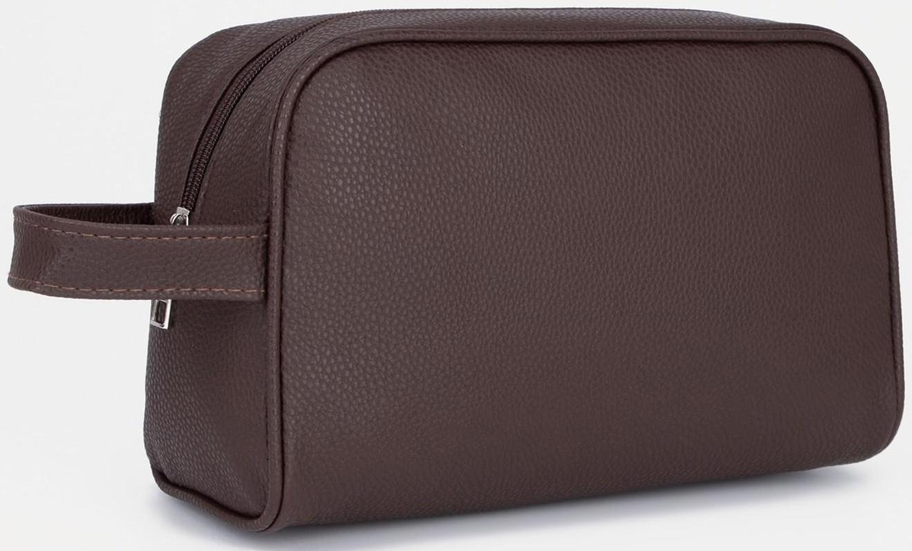 Косметичка на молнии, цвет коричневый