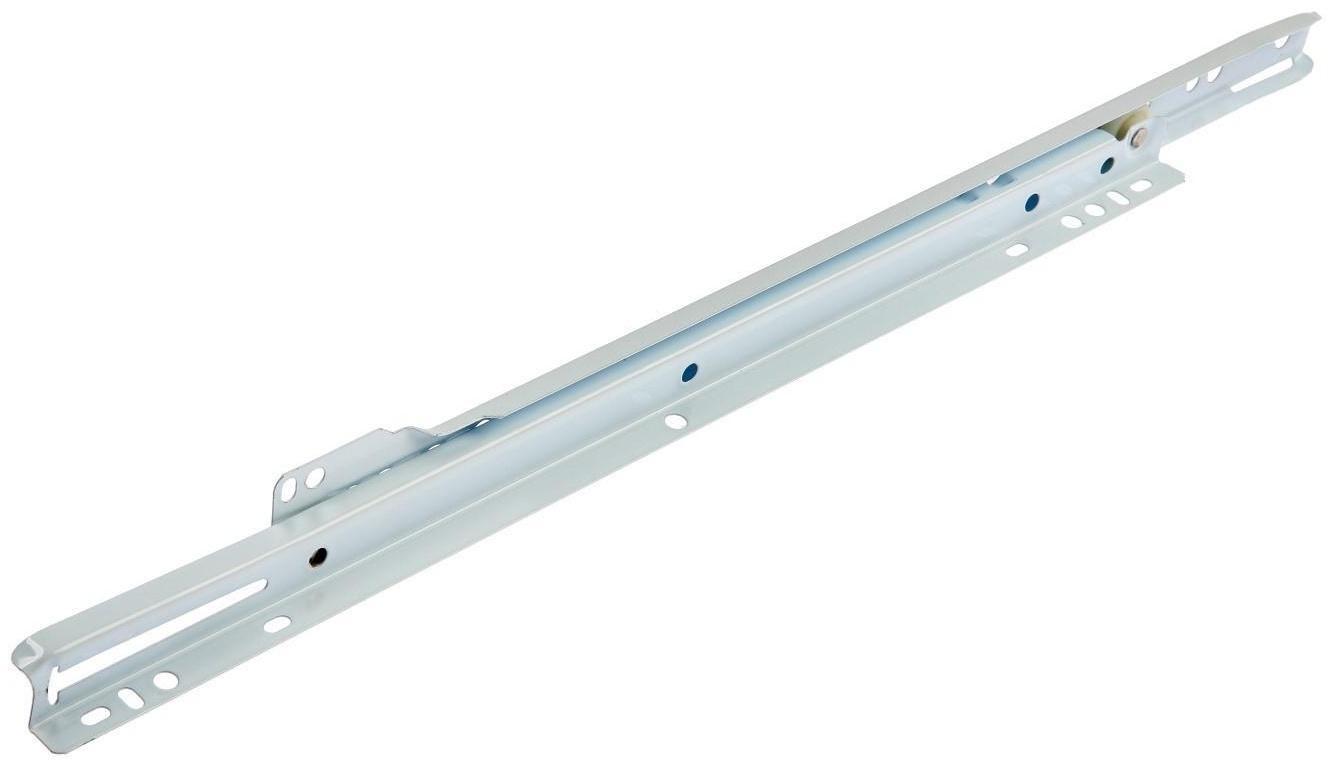 Роликовые направляющие ТУНДРА, L=400 мм, толщина 0,8 мм, белые, 2 шт.