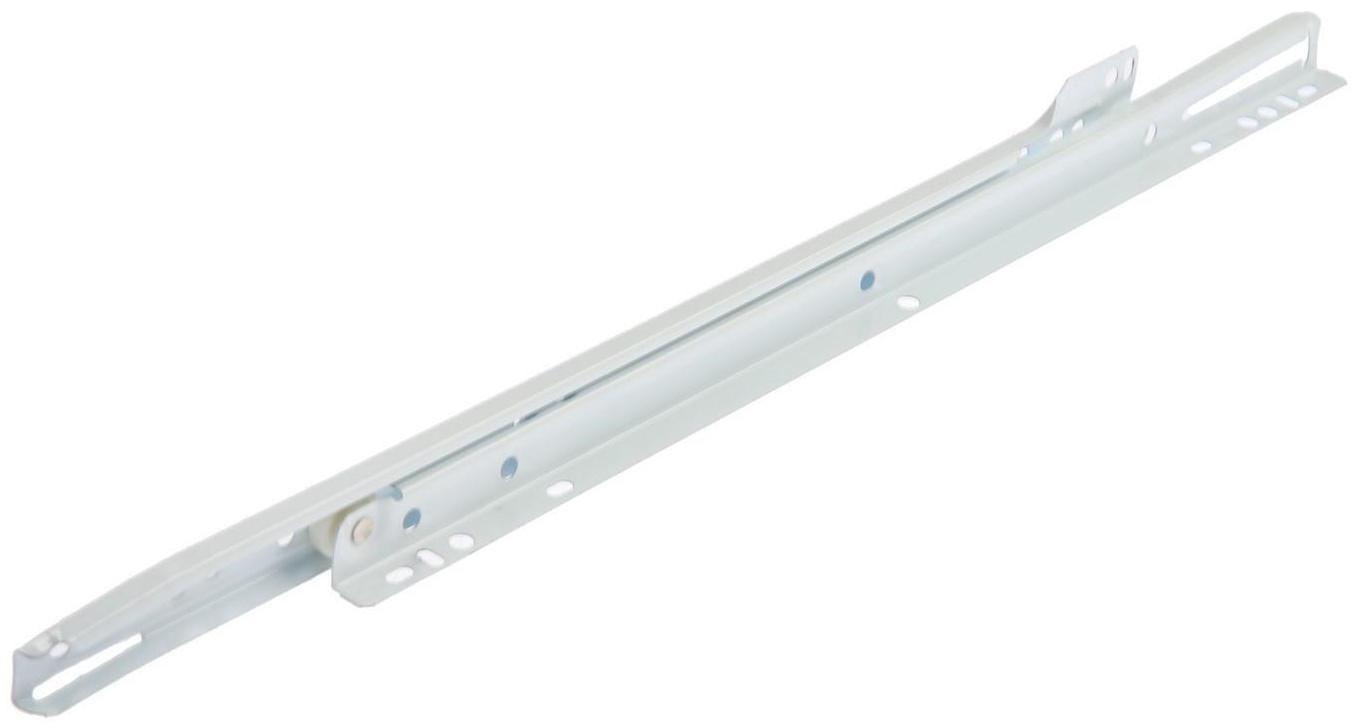 Роликовые направляющие ТУНДРА, L=400 мм, толщина 0,8 мм, белые, 2 шт.