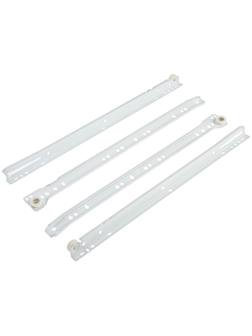 Роликовые направляющие ТУНДРА, L=400 мм, толщина 0,8 мм, белые, 2 шт.