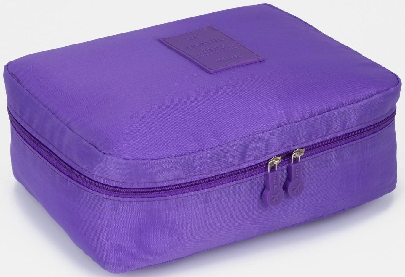 Косметичка на молнии, цвет сиреневый