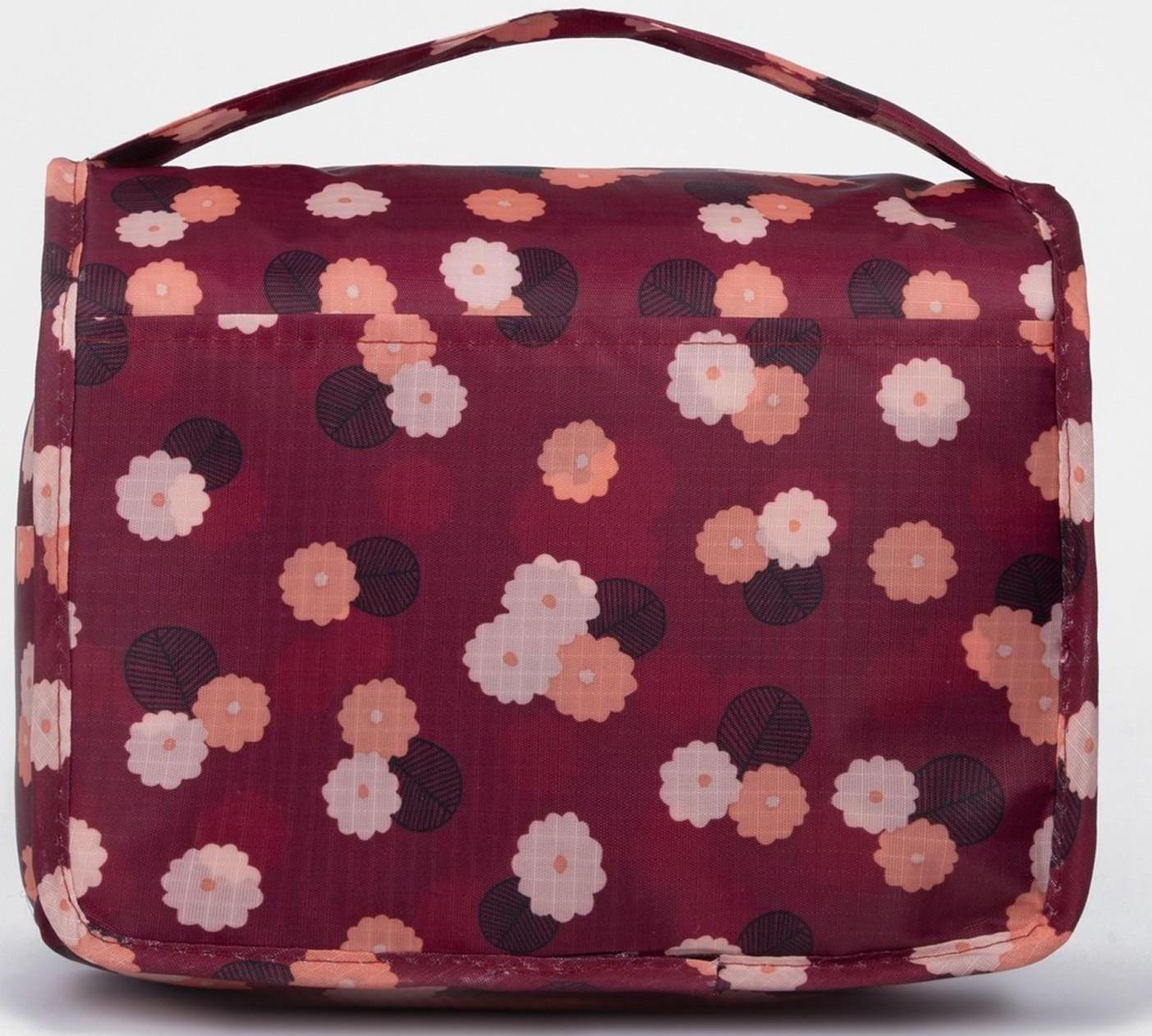 Косметичка-несессер на молнии, с крючком, цвет бордовый