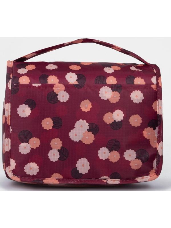 Косметичка-несессер на молнии, с крючком, цвет бордовый