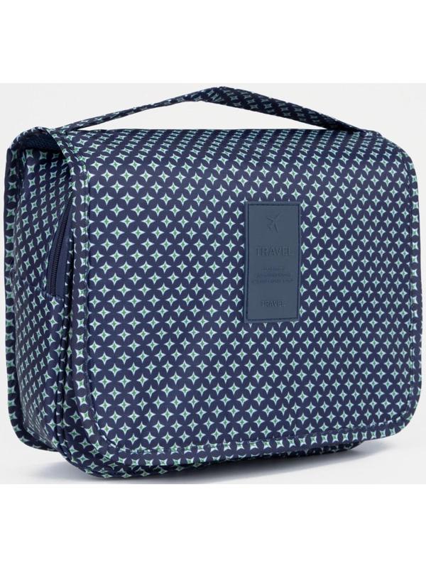 Косметичка-несессер на молнии, с крючком, цвет синий