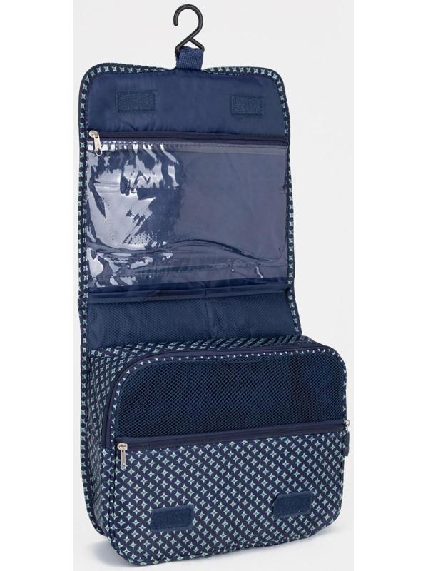 Косметичка-несессер на молнии, с крючком, цвет синий