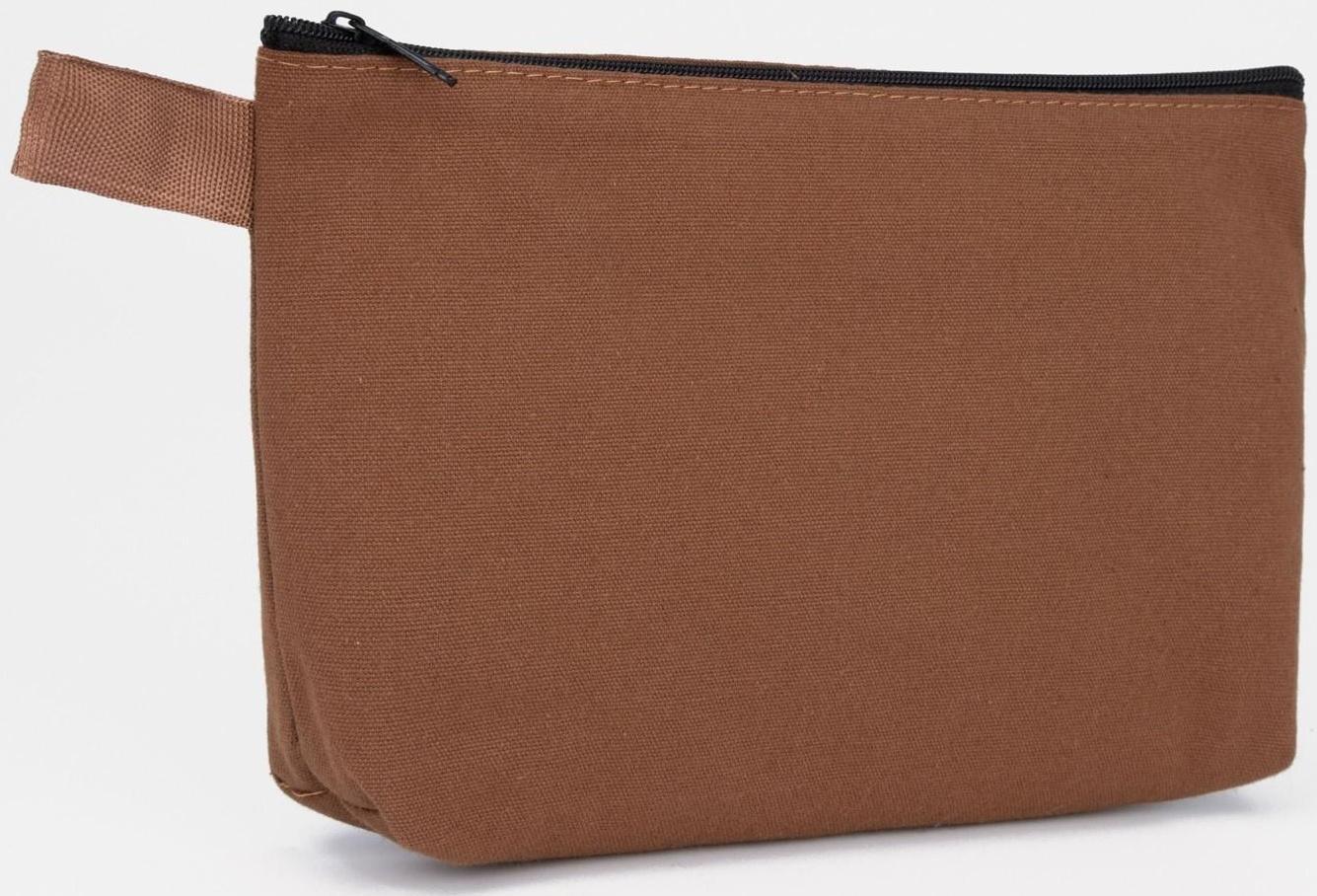 Косметичка на молнии, цвет коричневый