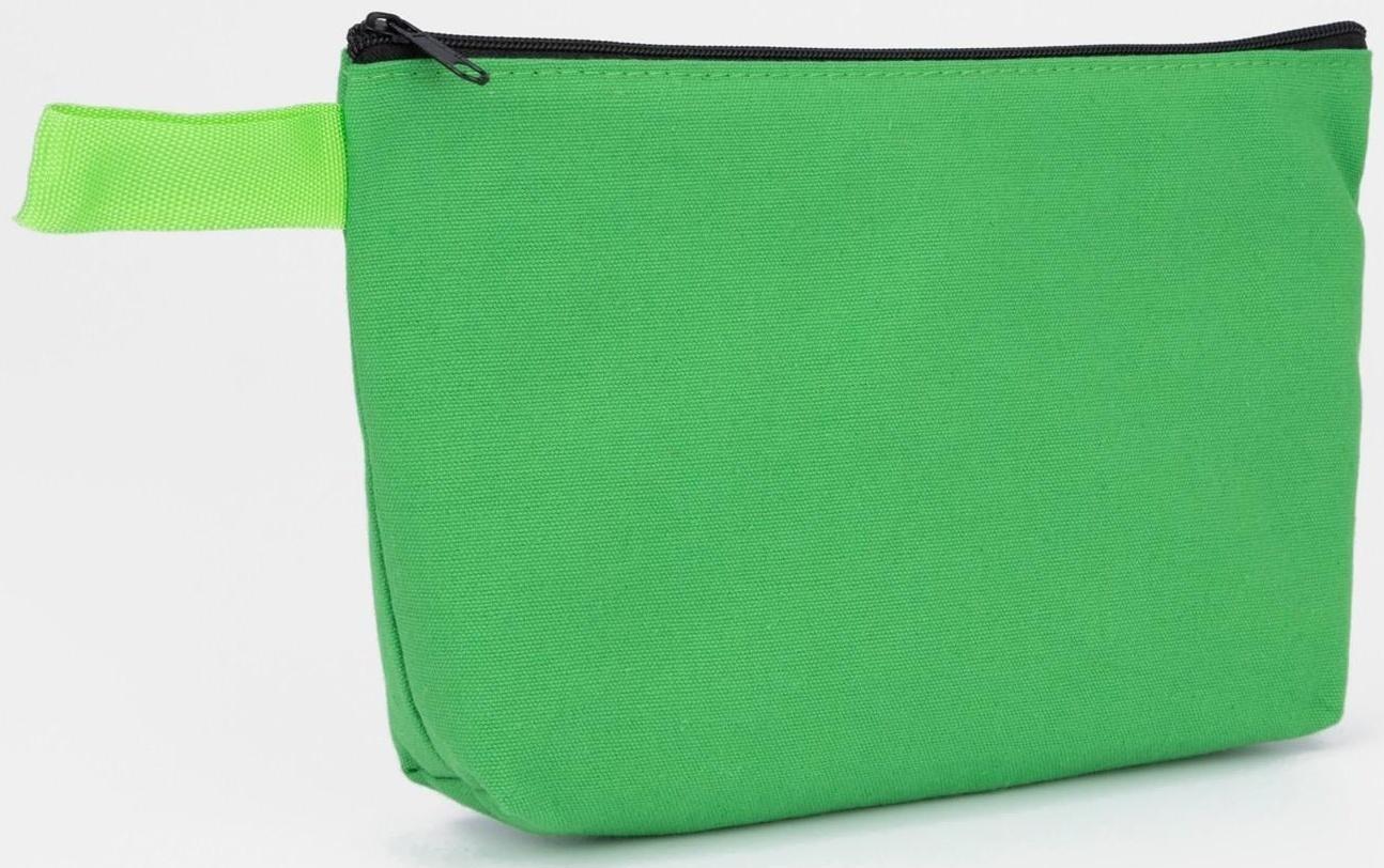 Косметичка на молнии, цвет зелёный
