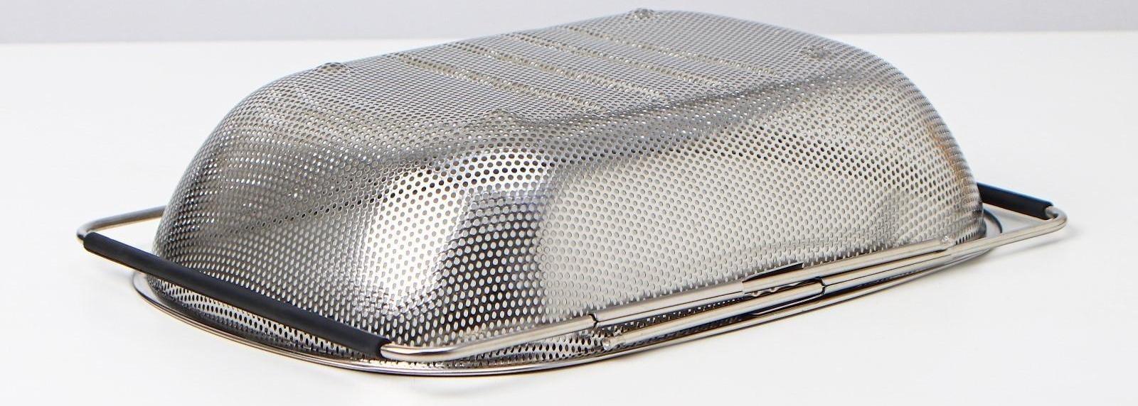 Дуршлаг-сито из нержавеющей стали на раковину, 34,5×24×7,5 см, раздвижное