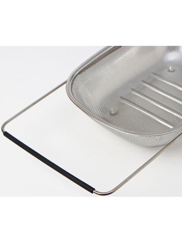 Дуршлаг-сито из нержавеющей стали на раковину, 34,5×24×7,5 см, раздвижное