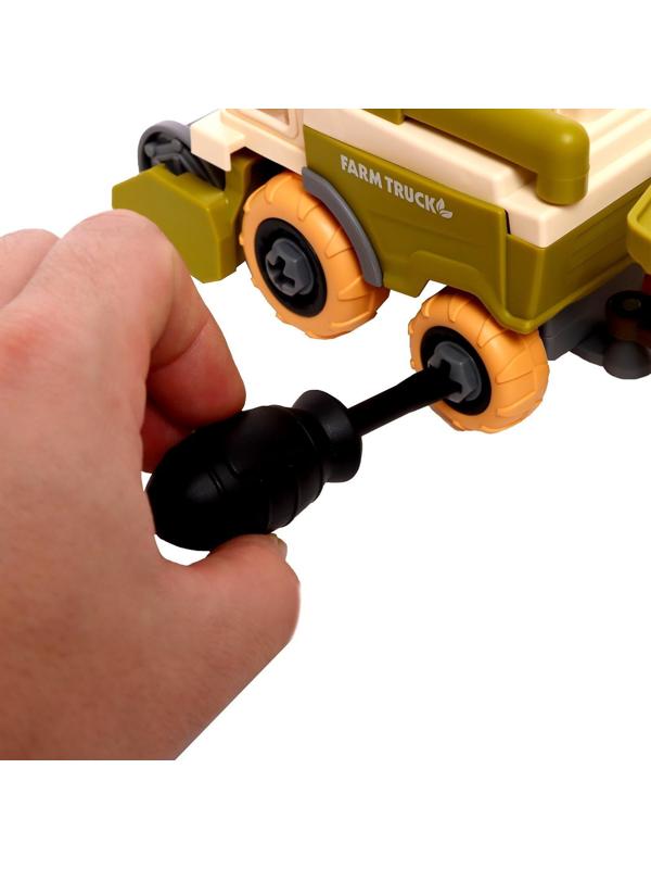 Конструктор винтовой «Комбайн с прицепом», с отвёрткой