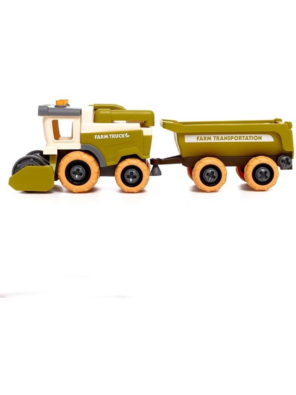 Конструктор винтовой «Комбайн с прицепом», с отвёрткой