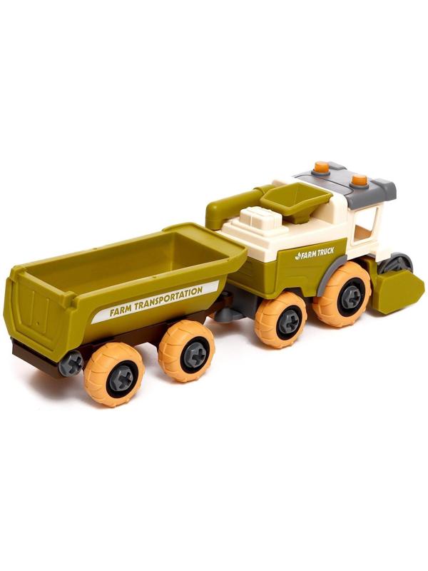 Конструктор винтовой «Комбайн с прицепом», с отвёрткой