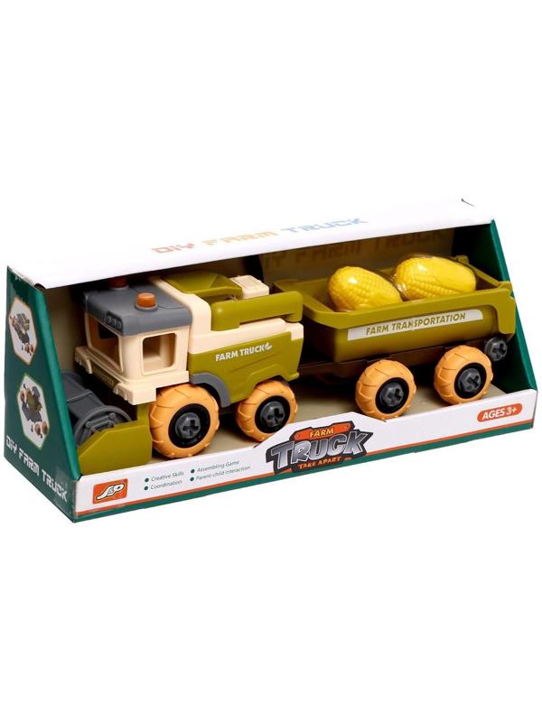 Конструктор винтовой «Комбайн с прицепом», с отвёрткой