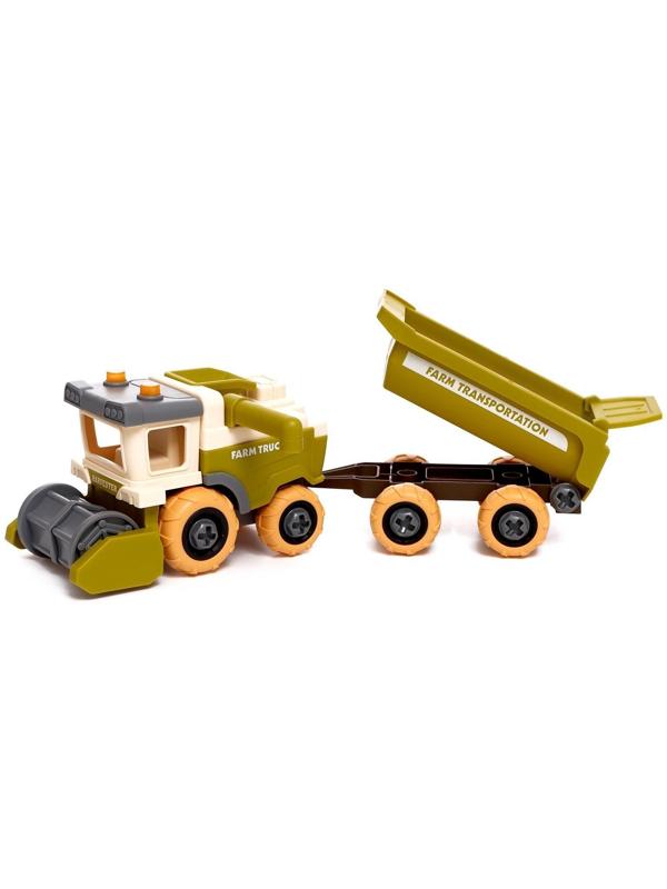 Конструктор винтовой «Комбайн с прицепом», с отвёрткой