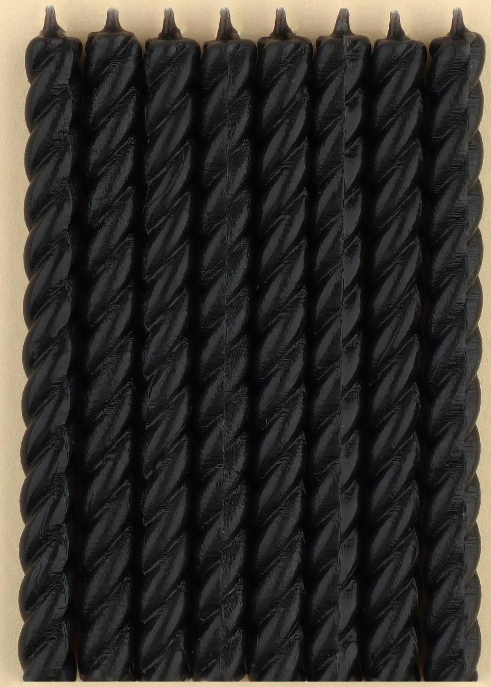 Набор свечей в торт «С днем рождения», чёрные, 16 шт.