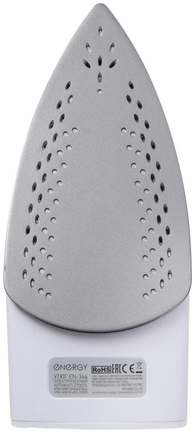 Утюг ENERGY EN-344, 2200 Вт, тефлоновая подошва, пар, спрей, пар.удар, самооч., фиолетовый