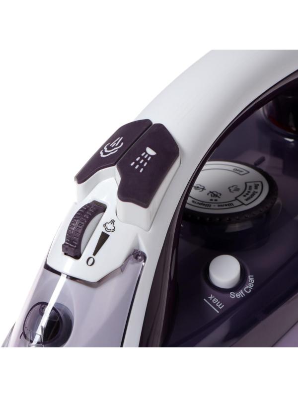 Утюг ENERGY EN-344, 2200 Вт, тефлоновая подошва, пар, спрей, пар.удар, самооч., фиолетовый