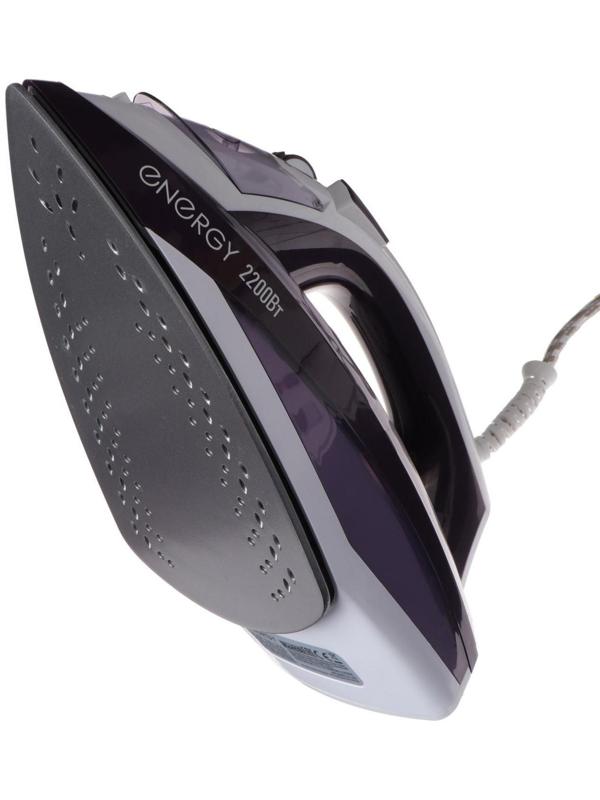 Утюг ENERGY EN-344, 2200 Вт, тефлоновая подошва, пар, спрей, пар.удар, самооч., фиолетовый