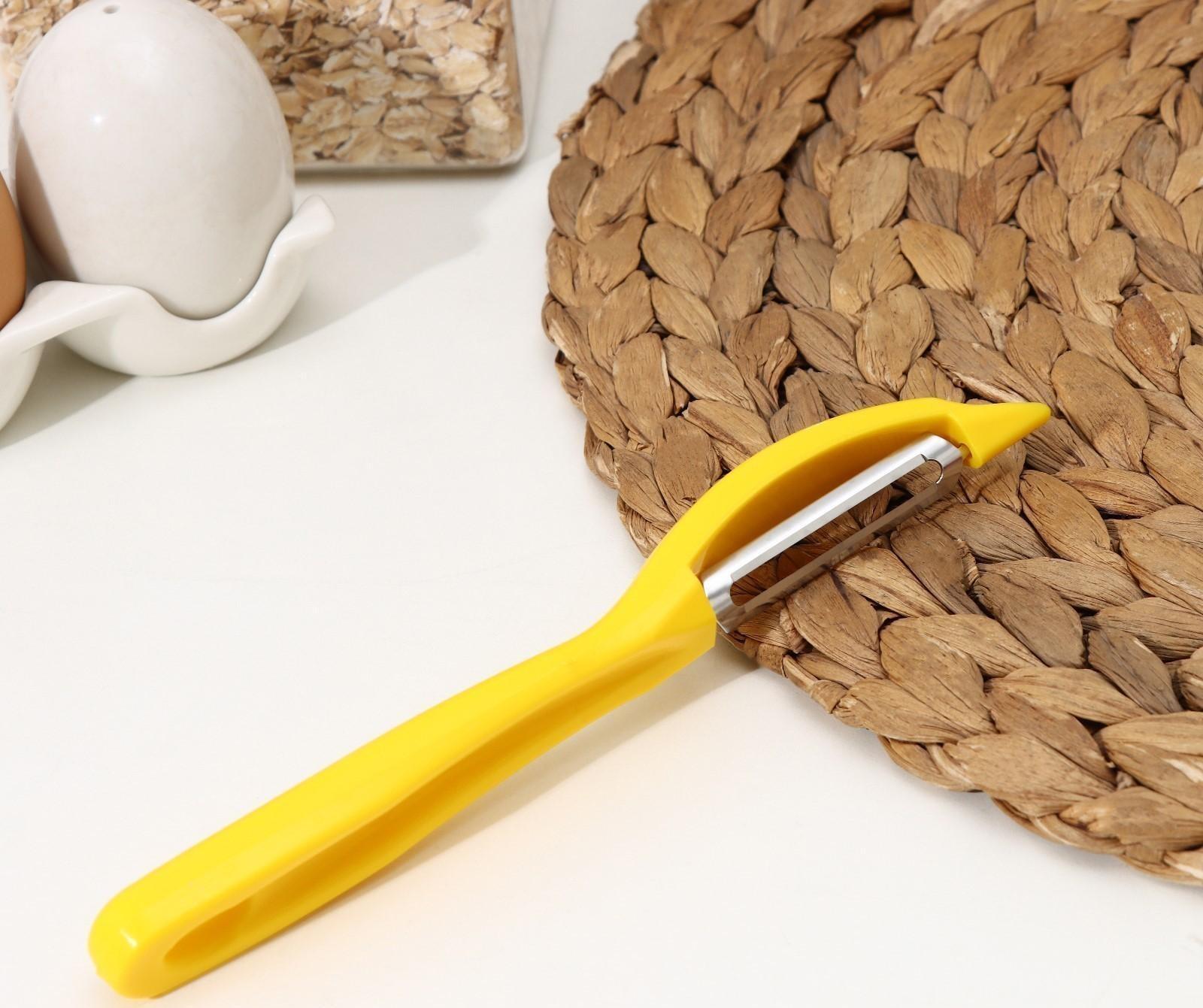 Овощечистка вертикальная, пластик ABC, 17,5 см, цвет МИКС