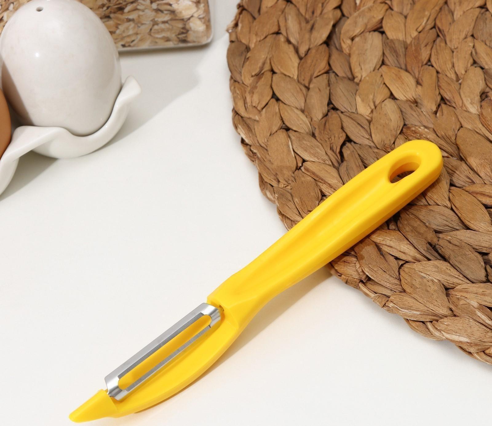 Овощечистка вертикальная, пластик ABC, 17,5 см, цвет МИКС