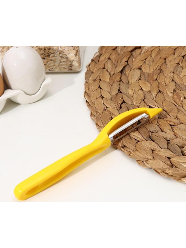 Овощечистка вертикальная, пластик ABC, 17,5 см, цвет МИКС