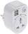Адаптер универсальный поворотный, с/з, 250В, 16А, 2USB, 2.1A, белый, TDM
