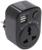 Адаптер универсальный поворотный, с/з, 250В, 16А, 2USB, 2.1A, черный, TDM
