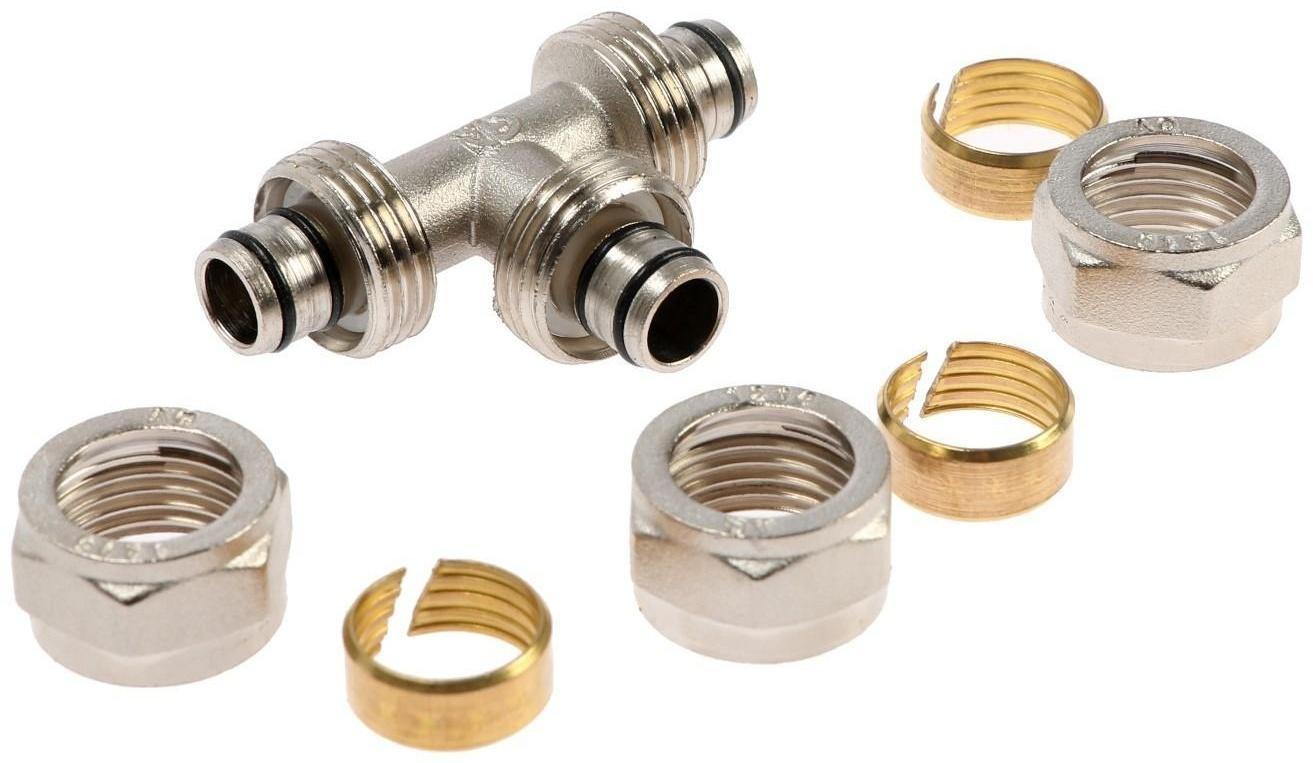 Тройник AQUALINK, обжимной, d=16 х 16