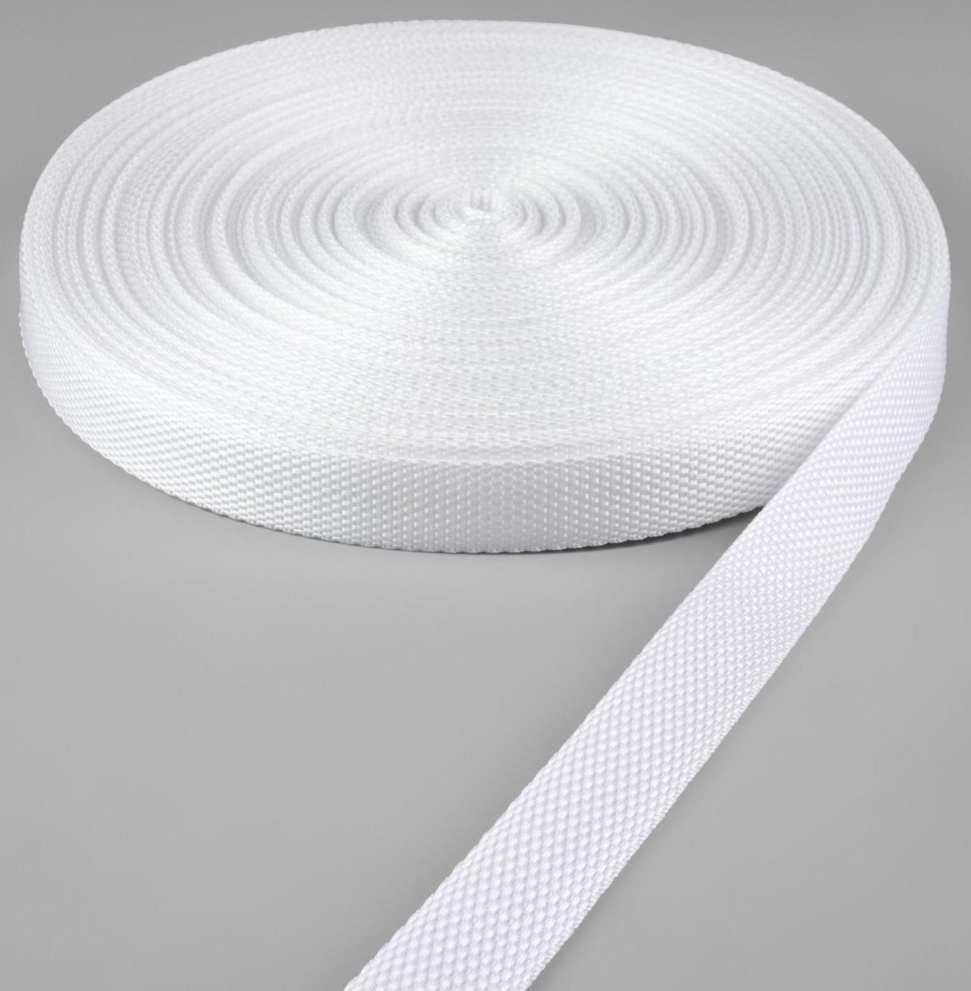 Стропа ременная, 20 мм, 50 ± 1 м, плотность 6,3 гр/м, цвет белый №3