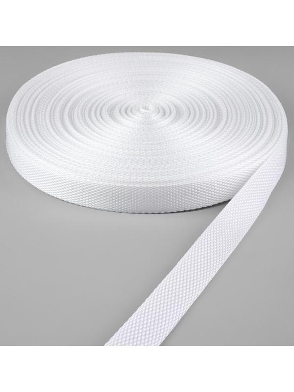 Стропа ременная, 20 мм, 50 ± 1 м, плотность 6,3 гр/м, цвет белый №3